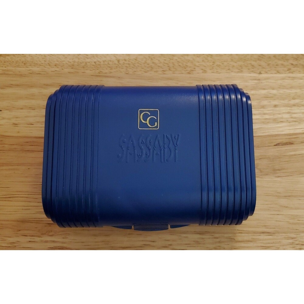Vintage Cover Girl CG Sassaby Makeup Case Mini Jewelry Organizer Royal Blue Case